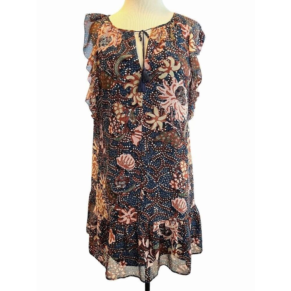 XS‎ Madewell Boho Sleeveless Lined Ruffled Dress
